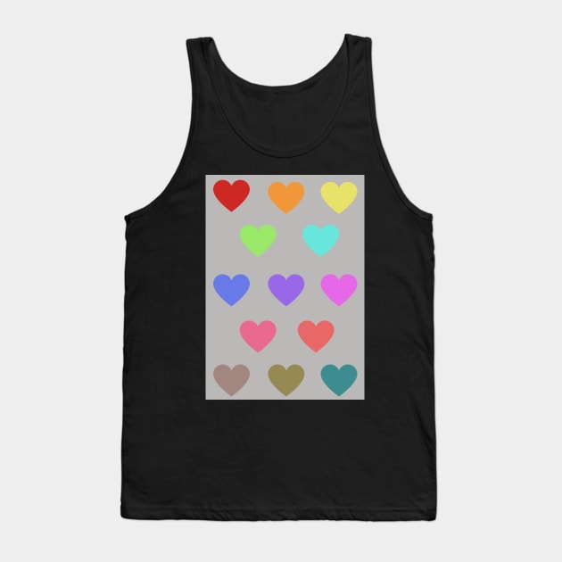 Colourful hearts pattern Tank Top by LukjanovArt